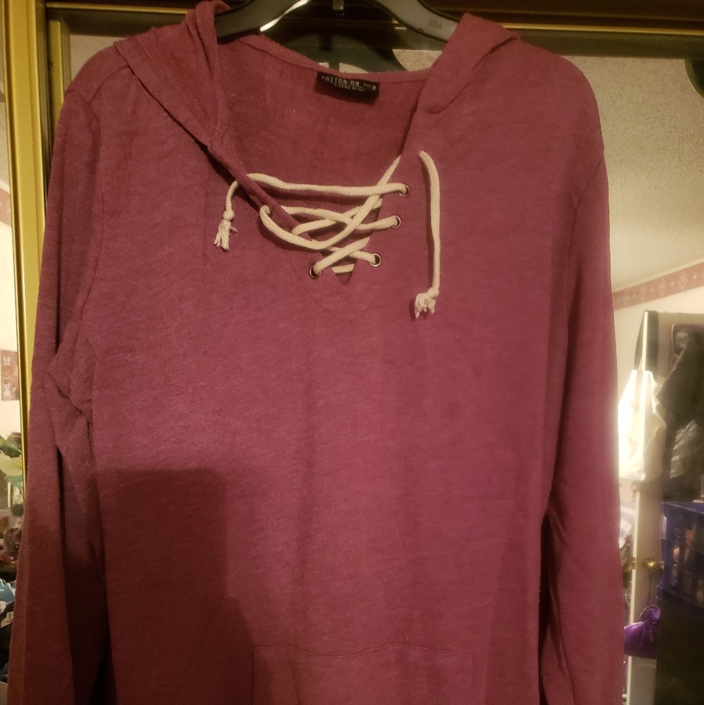 BOGO 2$25| 3$30 Burgundy Loose Comfy Hoodie